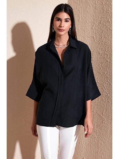 Lela Truvakar Kol % 100 Pamuk Oversize Gömlek 51434401Ll - S000162588-19351