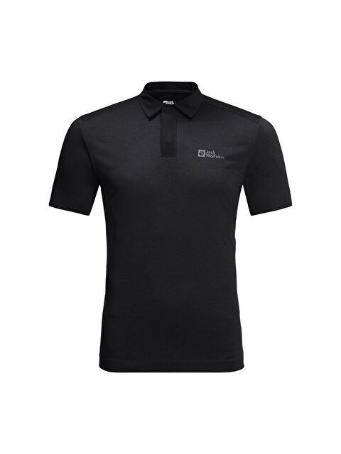 Jack Wolfskin Pack & Go Polo Erkek Siyah Polo Tişört - S000522078-19351