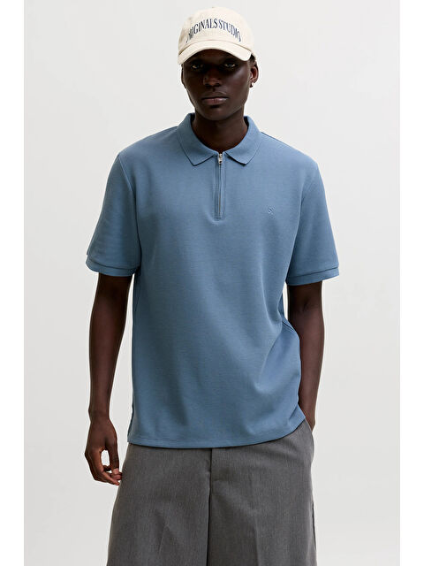 Jack & Jones Essentials Jjeaustin Normal Kalıp Fermuarlı Polo Yaka T Shirt 12279177