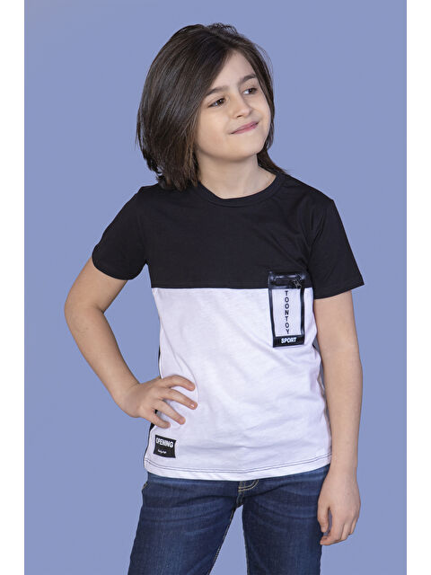 Toontoykids Erkek Çocuk Garnili Cep Aksesuarlı Tişört - S000384767-20063