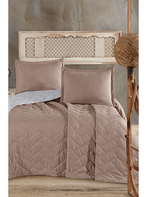 Nordqueen %100 Pamuk Tek Kişilik Yatak Örtüsü Seti Aragon Bej - S000433088-19928