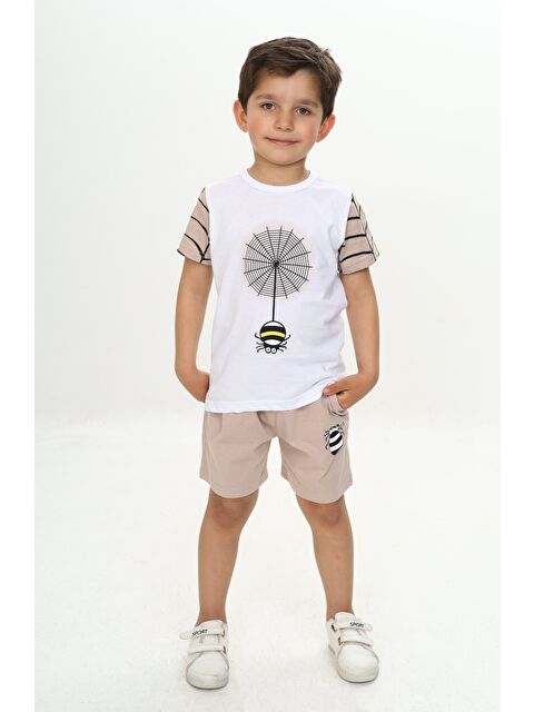 Toontoykids Erkek Çocuk Örümcek Detay Baskılı Şortlu Takım - S000384769-19928