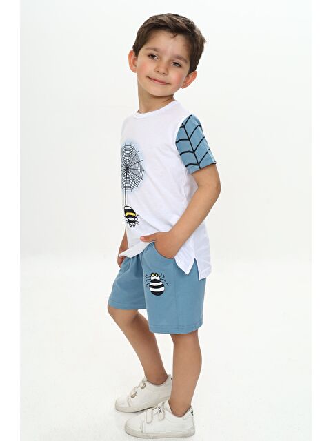 Toontoykids Erkek Çocuk Örümcek Detay Baskılı Şortlu Takım - S000384769-23370
