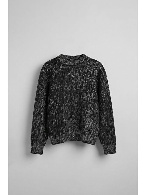 Abluka Online Erkek Regular Fit Desenli Triko Kazak Siyah - S000506843-19351