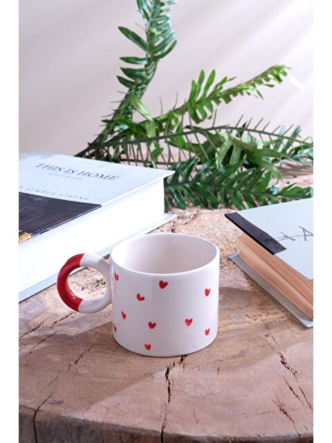 Znp Home Hearts | El Yapımı Seramik Kupa Fincan Bardak Mug Seramik Double Türk Kahve Fincanı - S000151329-20063