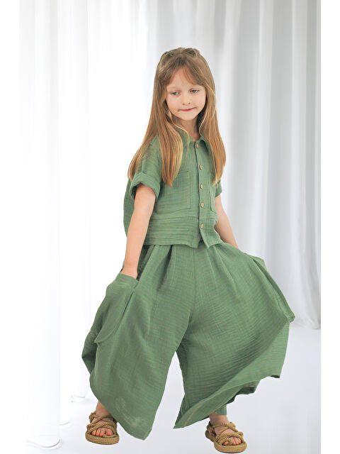 Catz Kids Kız Çocuk Cali  Haki Müslin Pantolon Etek - S000381507-18547