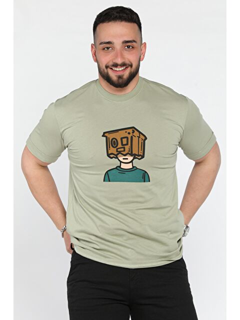 Mishar İtalia Bisiklet Yaka Kol Katlamalı Baskılı Erkek Tişört - S000372952-18547