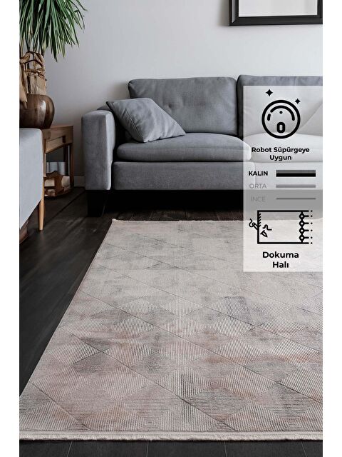 Konfor Halı Konfor Parla 5784 Kadife İplikli Salon Mutfak Oturma Odası Halısı Modern Dokuma Halı-100x200 - S000235816-23173