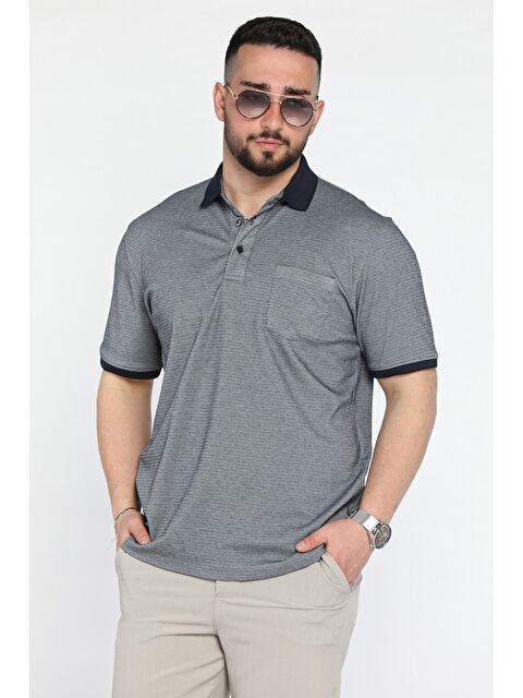 Mishar İtalia Erkek Polo Yaka Tek Cepli Desenli Tişört - S000373035-21164