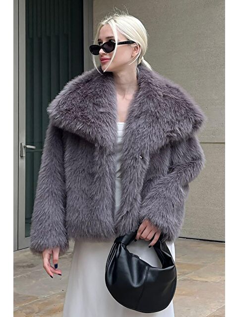 Madmext Füme Yumuşak Dokulu Kadın Kürk Mont Mg2204 - S000273950-33408