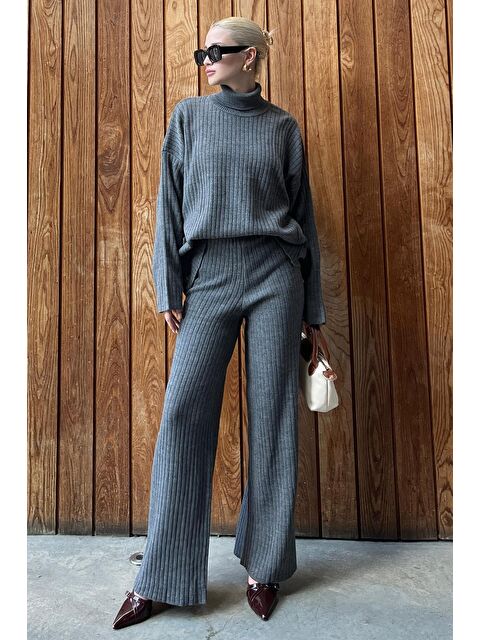 Madmext Antrasit Uzun Kollu Triko Kazak Pantolon İkili Takım Mg2173 - S000273951-29666