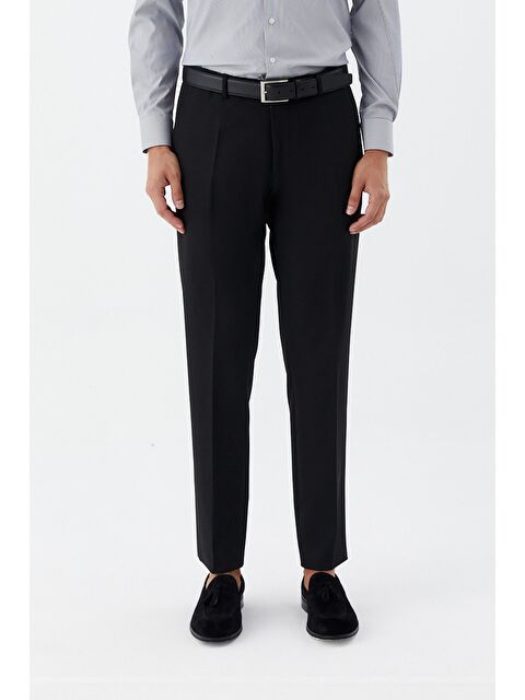 Sabri Özel Erkek Siyah Klasik Pantolon Normal Bel