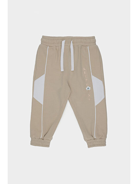 Panço Kız Bebek Beli Ve Paçası Lastikli Bej Eşofman Altı - S000524761-19928