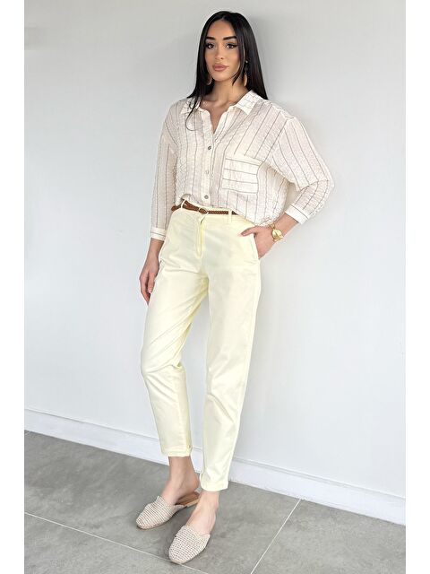 Gülseli Perry Kemerli Kadın Pantolon