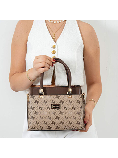 Silver Polo Kadın Kol Çantası 826-47762 SILVER POLO BAYAN ÇANTASI M178 KOYU BEJ-MAT KAHVE - S000507706-19928