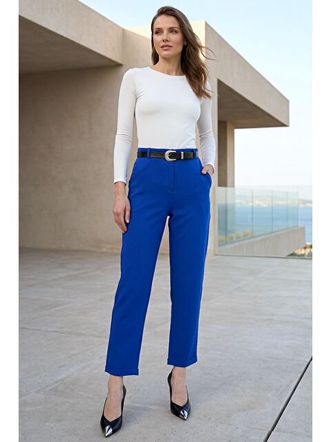 Gülseli Kadın Kemerli Duble Paça Pantolon