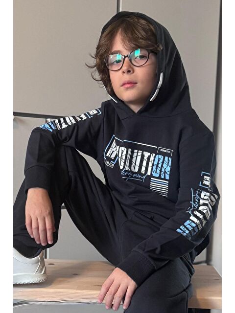 Breeze Erkek Çocuk Sweatshirt Kapüşonlu Kanguru Cepli Lacivert (9 Yaş)