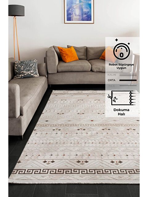 Konfor Halı Elex 5204 Salon Mutfak Oturma Odası Halısı Modern Dokuma Halı-120x180 - S000246126-19966