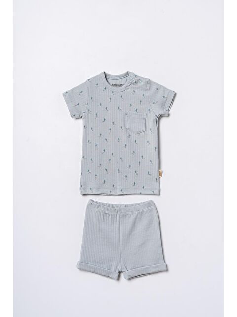 BabyCosy Organic  Bebek Kısa Kollu Tişört ve Pantolon Takımı, %100 Pamuk, Bebek ve Yenidoğan Serisi - CSYM31112