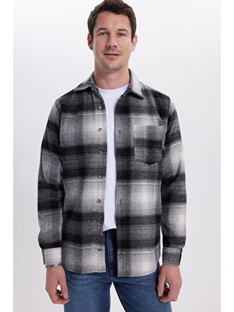 TUDORS Erkek Regular Fit Rahat Kesim Kışlık Kareli Oduncu Gömlek - S000519957-20600