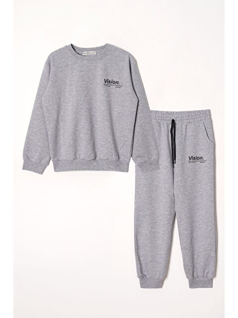 Zepkids Vision Baskılı Erkek Çocuk Gri Renk Eşofman Takım - S000357028-20600
