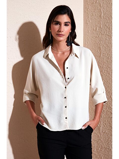 Lela Relaxed Fit Truvakar Kollu Arkası Uzun Gömlek 67033392S4 - S000162604-25636