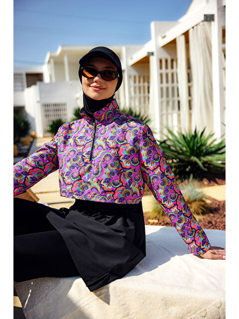 Remsa Mayo Önü Kapaklı Tam Kapalı Tesettür Mayo Siyah R5200 - S000517710-19351