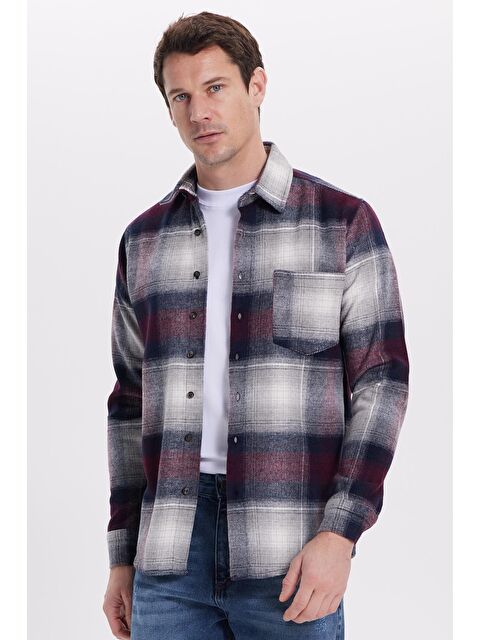 TUDORS Erkek Regular Fit Rahat Kesim Kışlık Kareli Oduncu Gömlek - S000519961-20600