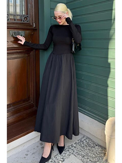 Madmext Siyah Maxi Boy %100 Pamuklu Kadın Elbise Mg2458 - S000375259-19351