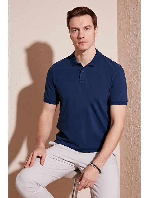 Buratti Pamuklu Regular Fit Düğmeli Polo Yaka %100 Pamuk Tişört 5902739 - S000139058-23093
