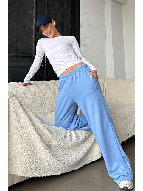 Madmext Mavi Bol Paça Kadın Eşofman Altı Mg2279 - S000342795-17234