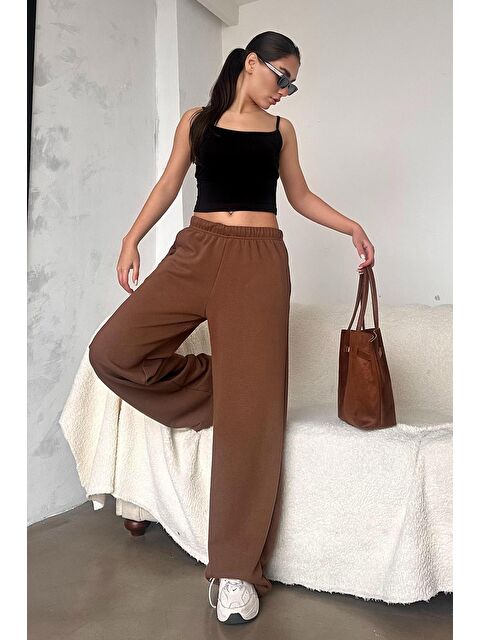 Madmext Kahverengi Bol Paça Kadın Eşofman Altı Mg2279 - S000342795-19413