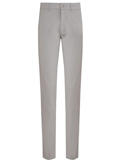 Hatemoğlu Gri Regular Fit Desenli Pamuklu Yandan Cep Kanvas Pantolon - S000231466-20600