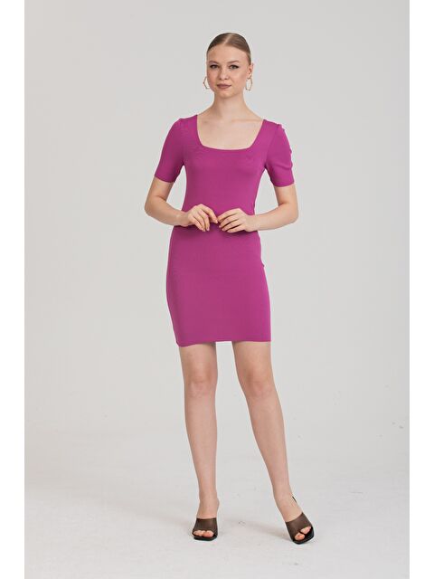 Rodi Kadın U Yaka Kısa Kol Triko Elbise 2460 - S000268433-20024