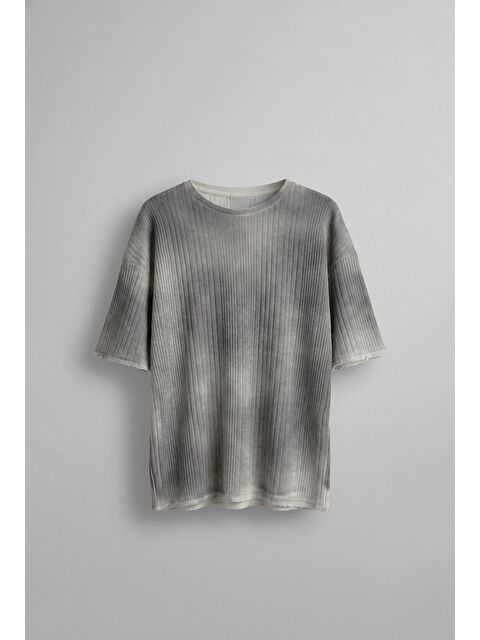 Abluka Online Erkek Super Oversize Desenli Triko T-Shirt Siyah - S000506846-19351