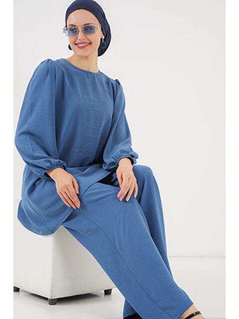 Bigdart Kadın Ayrobin Tunik Pantolon Alt Üst Takım 6712 - İndigo - S000366051-23093