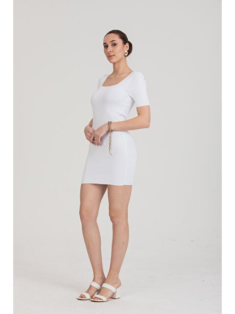 Rodi Kadın U Yaka Kısa Kol Triko Elbise  2460 - S000268433-20063