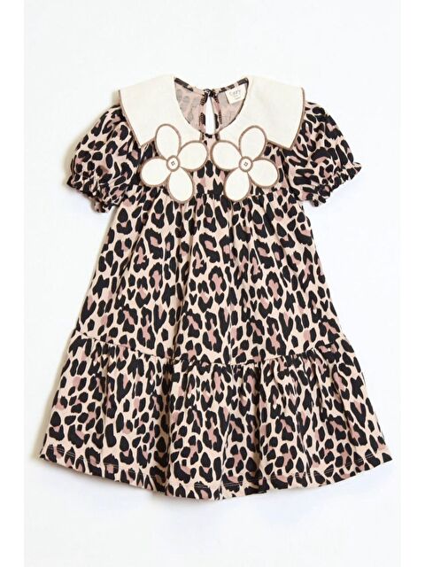 Modanino Kız Çocuk Rotasyon Desenli Yaka Detaylı Elbise 4-10 Yaş 12238 - S000386302-27074
