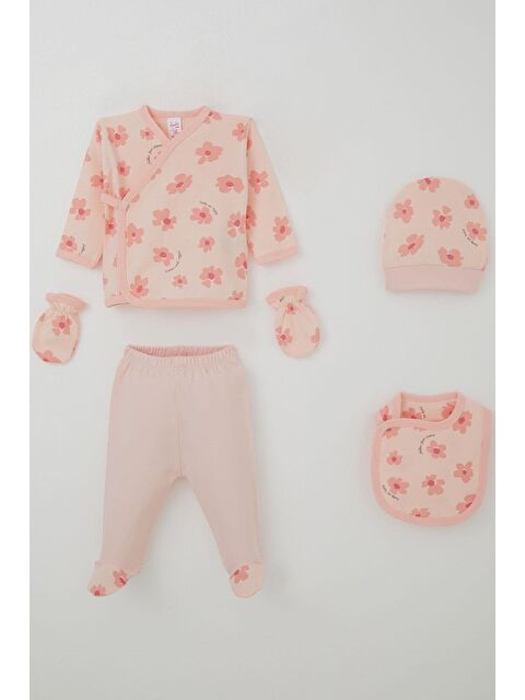 Breeze Kız Bebek Hastane Çıkışı 5 Li Çiçek Desenli Pudra (0-3 Ay) - S000507715-7152