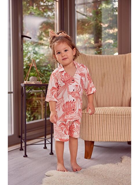 ZEYLAND Kız Çocuk Düğmeli Kısa Kollu Pijama Takımı - S000315507-18657