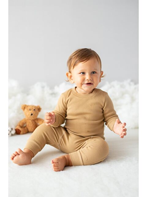 MİNİNİO Unisex Bebek Gots Sertifikalı %100 Organik Pamuk Sweatshirt Ve Pantolon Takım (0-4Yaş) - S000363581-19928