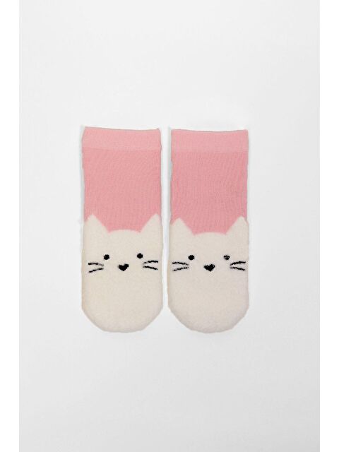 Katia And Bony Kedi Desenli Bebek Soket Çorap Pembe - S000233964-20024