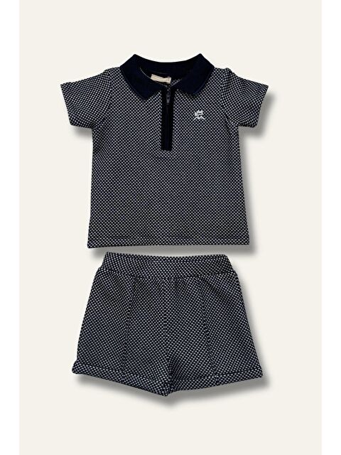 MİNİNİO Erkek Bebek Polo Yaka T-Shirt Ve Şort İkili Takım - Lacivert - S000363594-21164