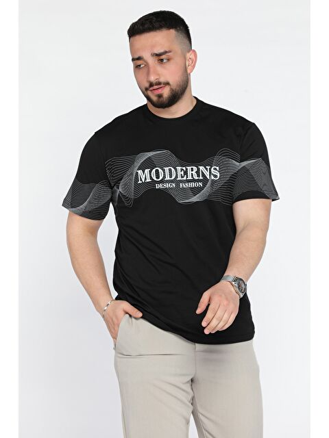 Mishar İtalia Erkek Bisiklet Yaka Baskılı Tişört - S000372980-19351