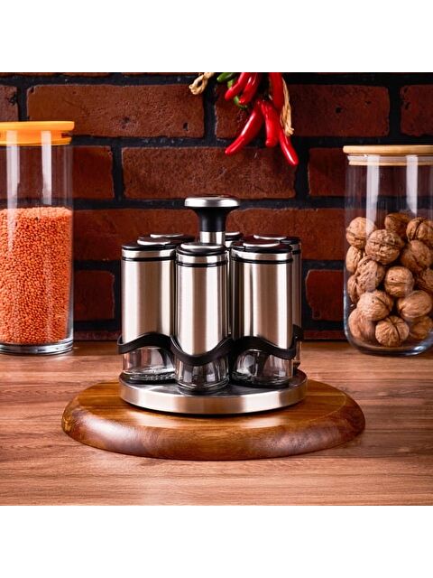 Arow Basil 7'li Baharat Seti - Gri / Şeffaf - 115 ml