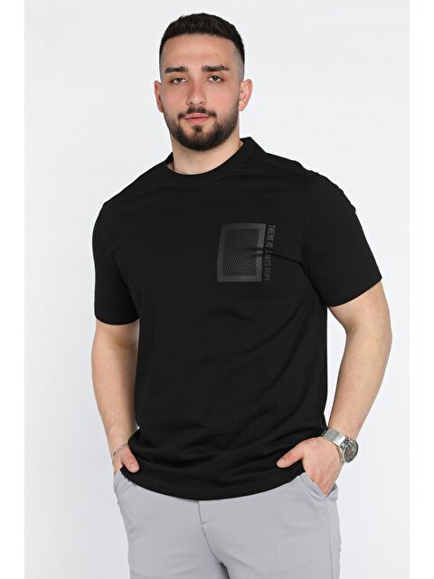 Mishar İtalia Erkek Bisiklet Yaka Baskılı Tişört - S000372937-19351