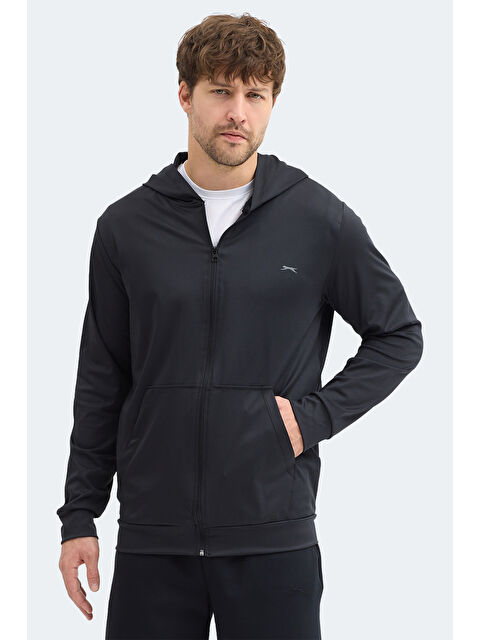 SLAZENGER KELENOR Erkek Kapüşonlu Cepli Siyah Sweatshırt - S000495805-19351