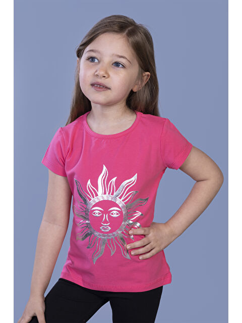 Toontoykids Kız Çocuk Güneş Varaklı Tişört - S000250903-18686