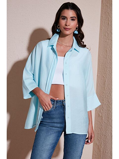 Lela Pamuklu Relaxed Fit Truvakar Kol Gömlek 514344050 - S000162626-17437