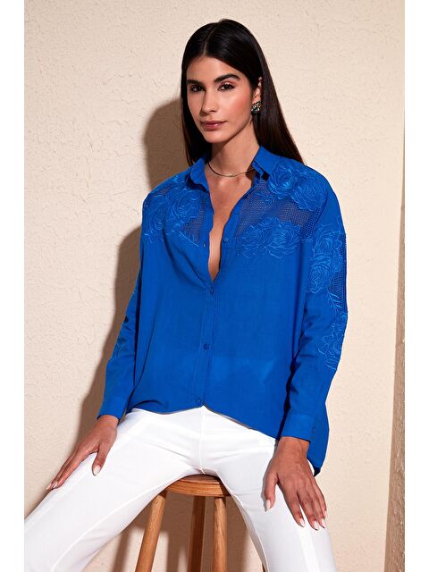 Lela Güpürlü Pamuklu Regular Fit İnce Gömlek 51442276 - S000162628-23710